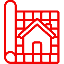 Construction site with building framework and safety equipment.